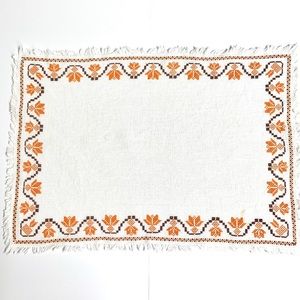 MCM vintage cross-stitch table runner B2
